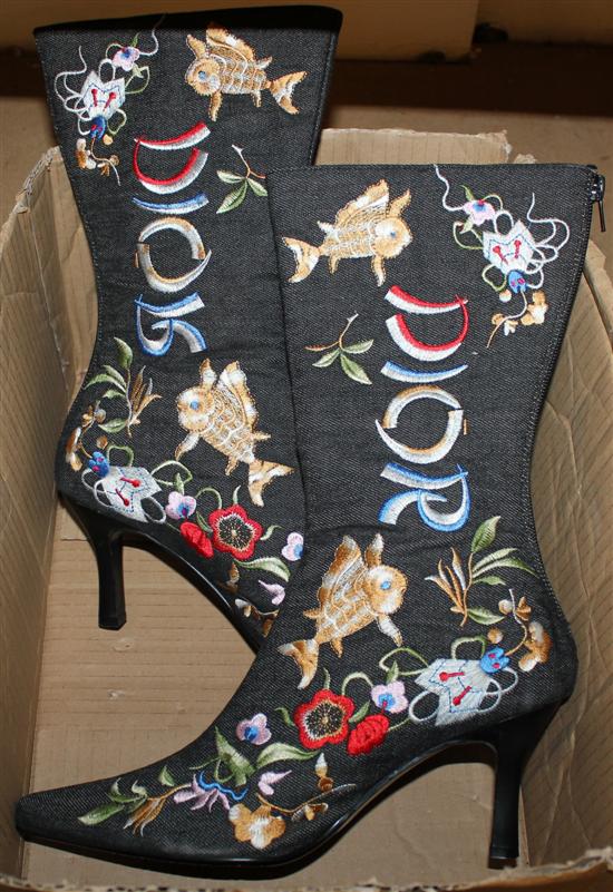 Christian Dior embroidered boots